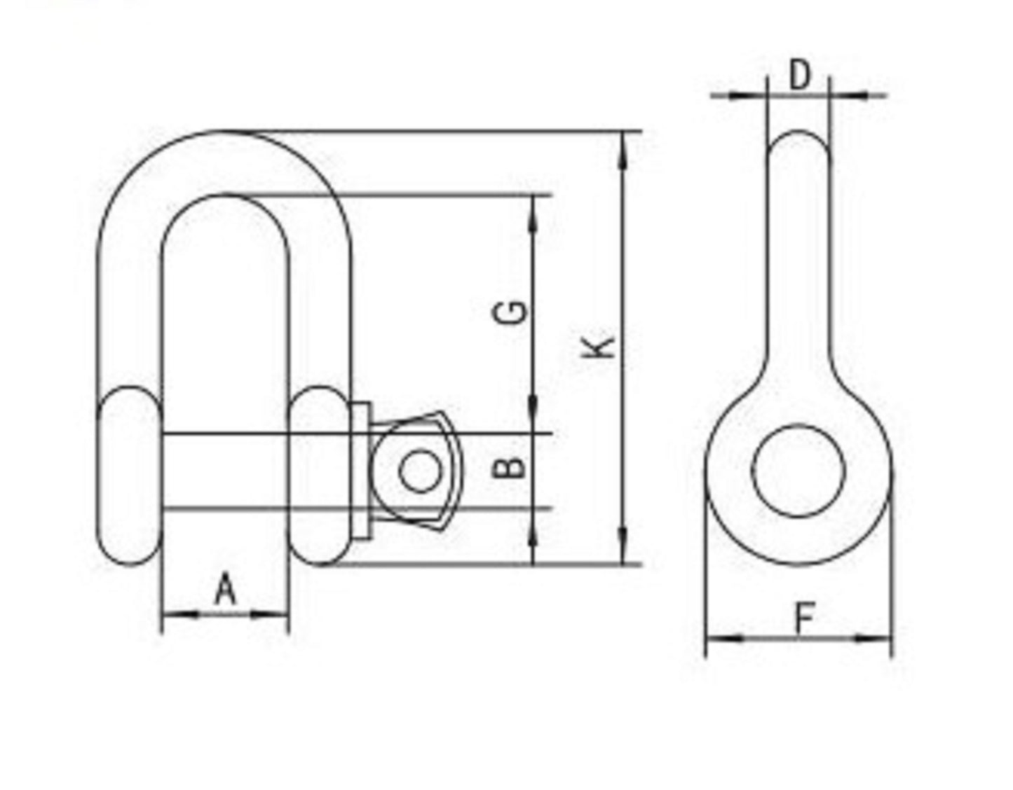 Shackle size 4 (Europ D) Stainless Steel