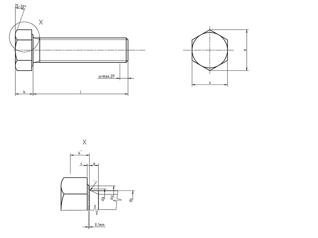 Hex Bolt DIN933 Stainless Steel (SS316)