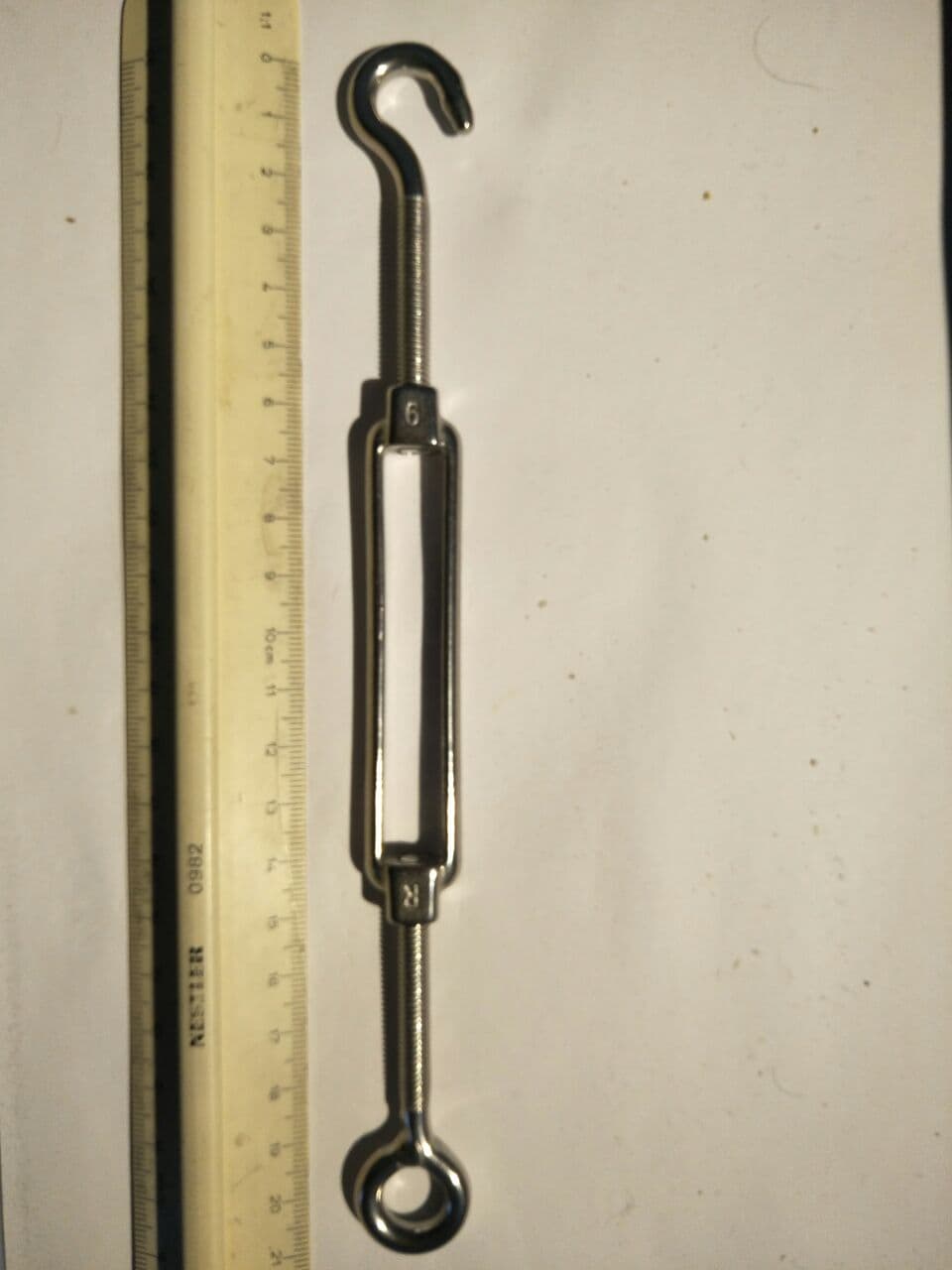 Turnbuckle Eye to Hook size 6 Stainless Steel