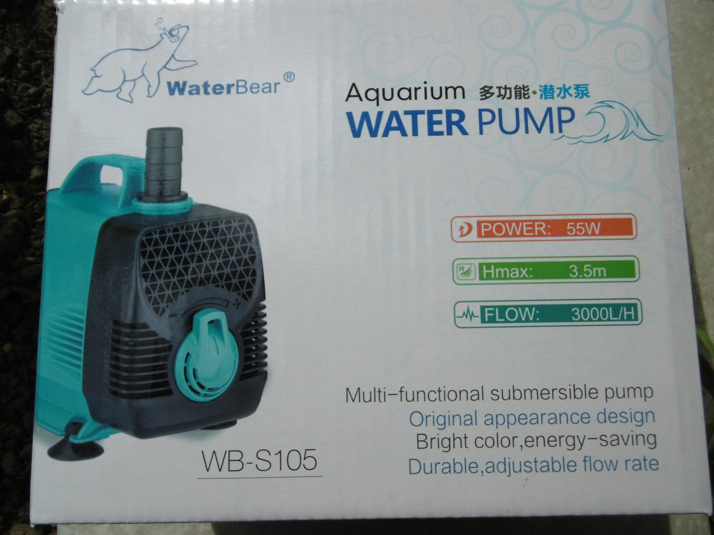 Submersible Water Pump 3000 l/h max. height 3.5 m